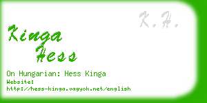kinga hess business card